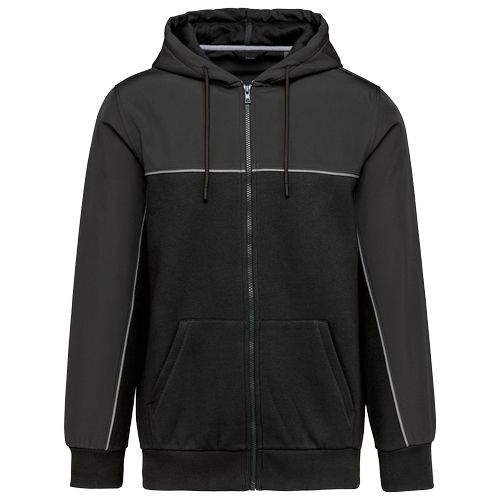 Veste molleton bicolore zippée à capuche écoresponsable unisexe - 10