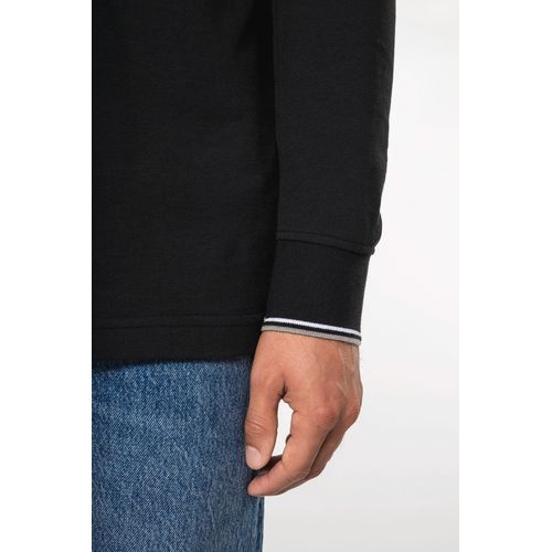 Polo maille piquée manches longues homme - 4