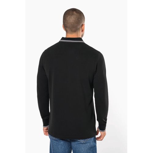Polo maille piquée manches longues homme - 2