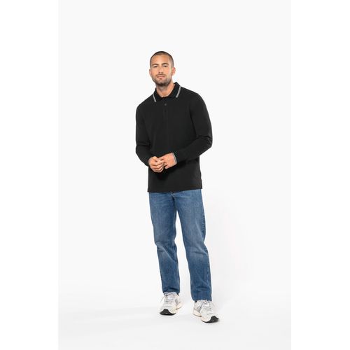 Polo maille piquée manches longues homme - 9