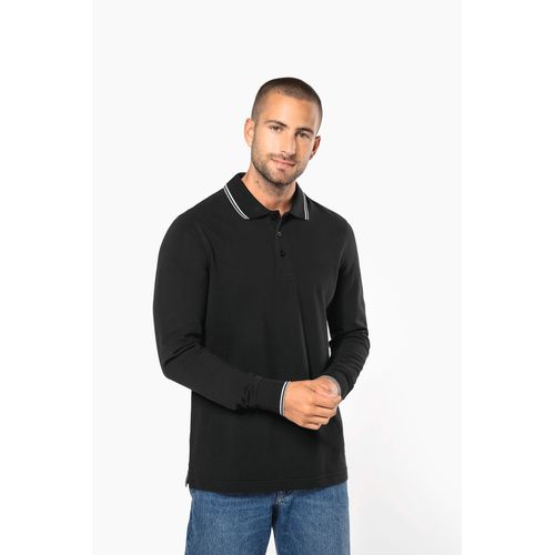 Polo maille piquée manches longues homme - 7