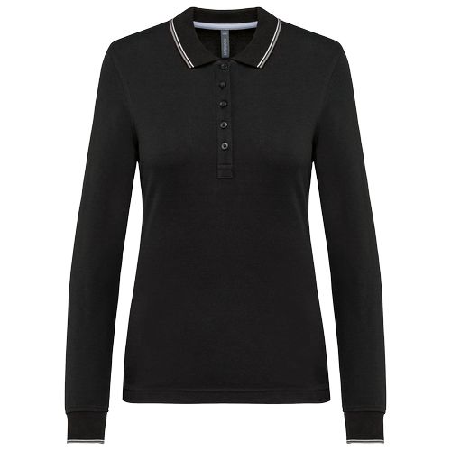 Polo maille piquée manches longues femme - 10