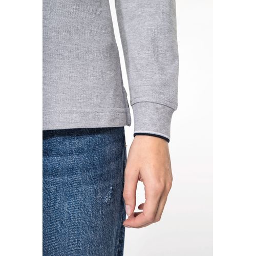 Polo maille piquée manches longues femme - 5