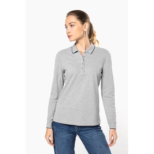 Polo maille piquée manches longues femme - 9