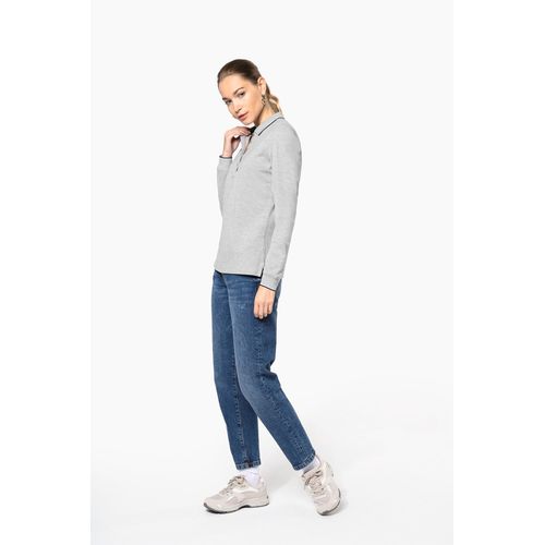 Polo maille piquée manches longues femme - 7
