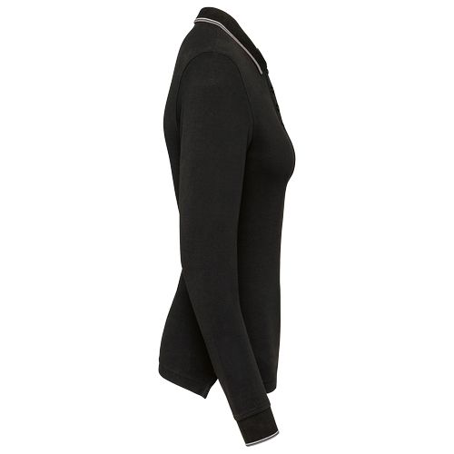 Polo maille piquée manches longues femme - 12