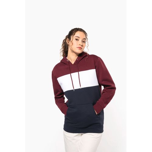 Sweat-shirt tricolore à capuche unisexe thumbnail 11