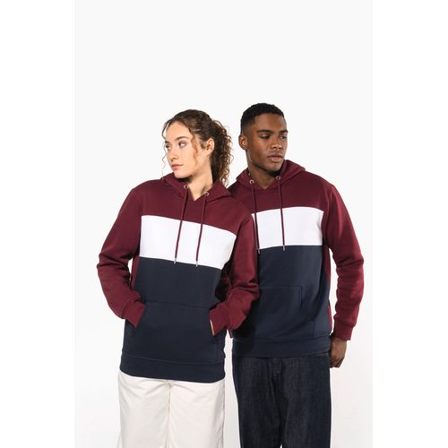 Sweat-shirt tricolore à capuche unisexe thumbnail 9