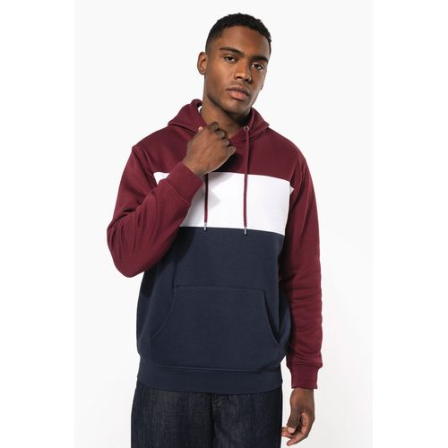 Sweat-shirt tricolore à capuche unisexe thumbnail 19