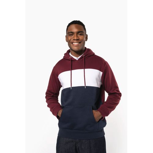 Sweat-shirt tricolore à capuche unisexe thumbnail 4