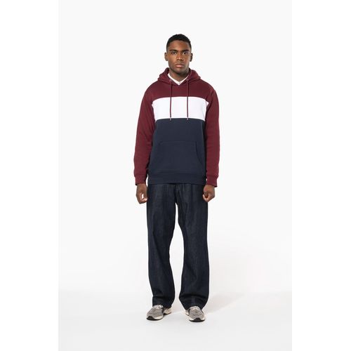 Sweat-shirt tricolore à capuche unisexe thumbnail 13