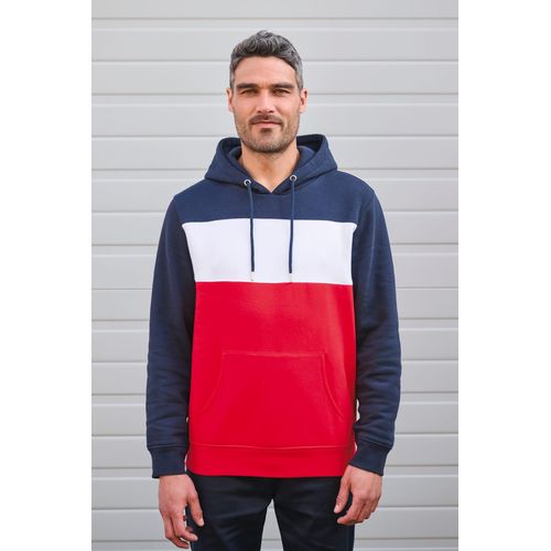 Sweat-shirt tricolore à capuche unisexe - 2