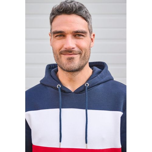 Sweat-shirt tricolore à capuche unisexe - 7