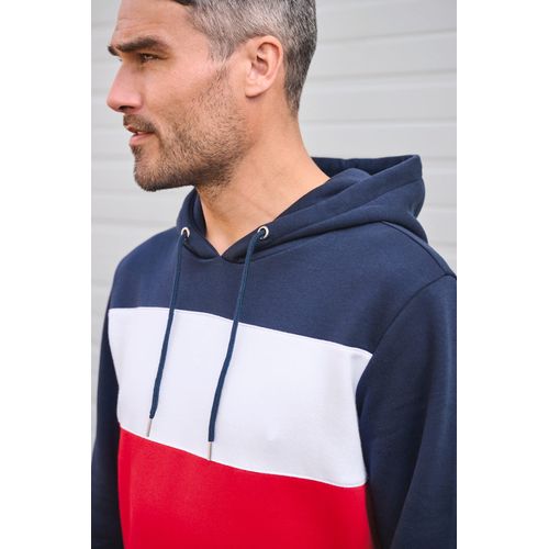 Sweat-shirt tricolore à capuche unisexe - 8