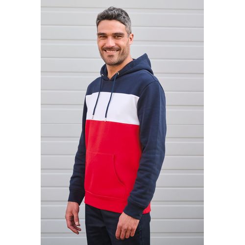 Sweat-shirt tricolore à capuche unisexe - 4