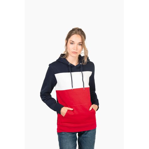 Sweat-shirt tricolore à capuche unisexe - 5
