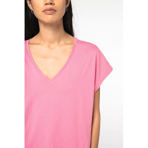 T-shirt écoresponsable loose à col V femme - 5