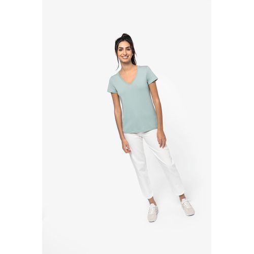 T-shirt écoresponsable col V femme - 2