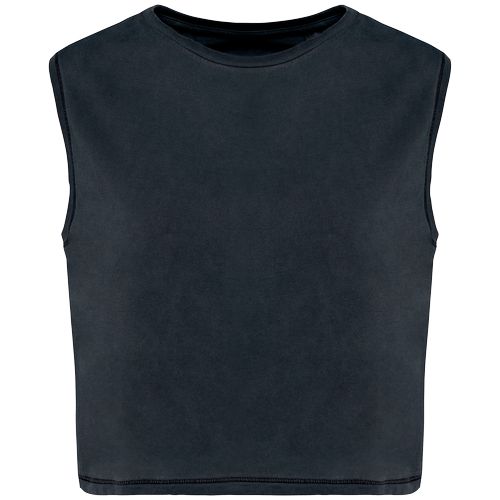 T-shirt écoresponsable  crop sans manche femme - 4