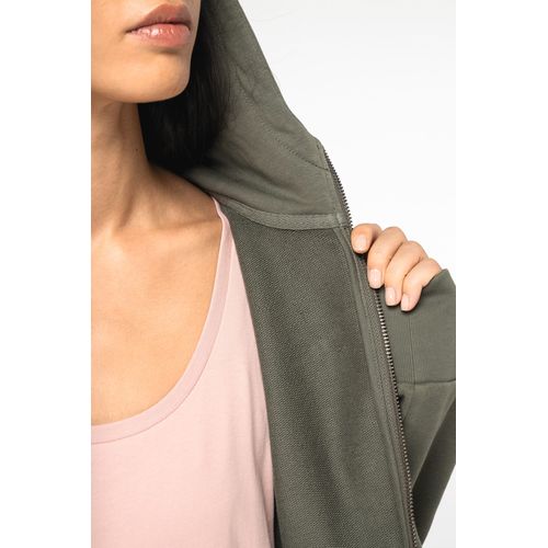 Sweat-shirt écoresponsable zippé à capuche French Terry femme - 8