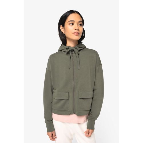 Sweat-shirt écoresponsable zippé à capuche French Terry femme - 1