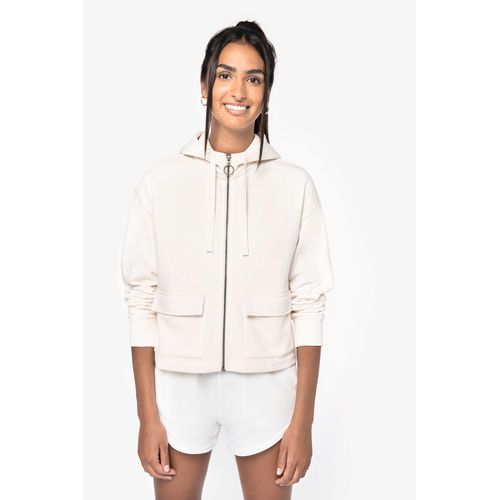 Sweat-shirt écoresponsable zippé à capuche French Terry femme - 3