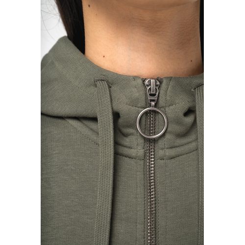 Sweat-shirt écoresponsable zippé à capuche French Terry femme - 6
