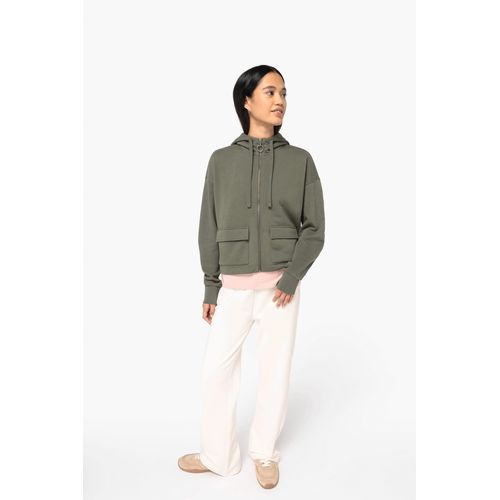 Sweat-shirt écoresponsable zippé à capuche French Terry femme - 2