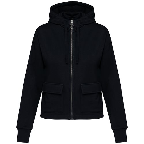 Sweat-shirt écoresponsable zippé à capuche French Terry femme - 10