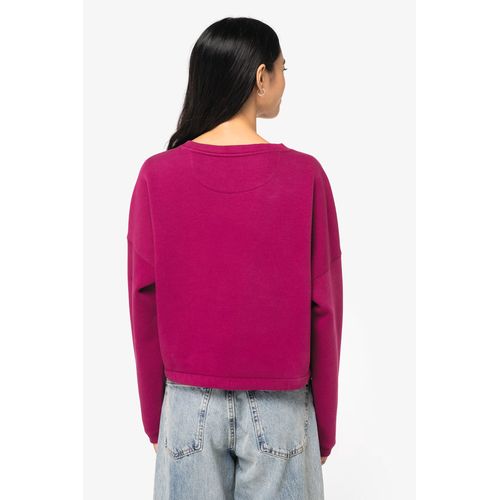 Sweat-shirt écoresponsable à col rond oversize crop femme - 4