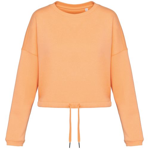 Sweat-shirt écoresponsable à col rond oversize crop femme - 9