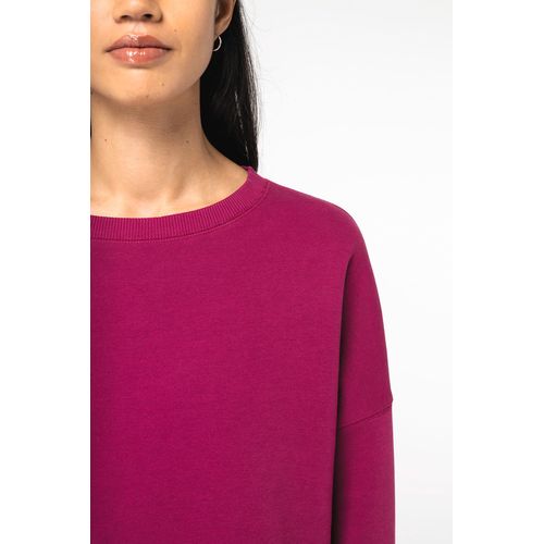 Sweat-shirt écoresponsable à col rond oversize crop femme - 5