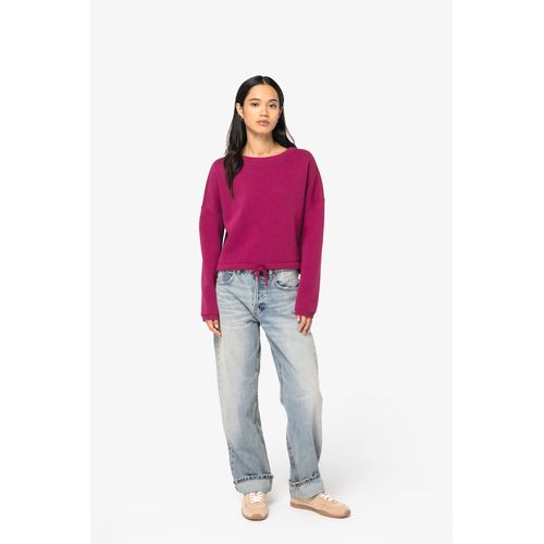 Sweat-shirt écoresponsable à col rond oversize crop femme - 2