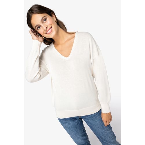 Pull écoresponsable col V en lyocell femme thumbnail 4