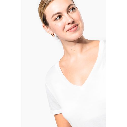 T-shirt Lyocell TENCEL™ col V manches courtes femme - 7
