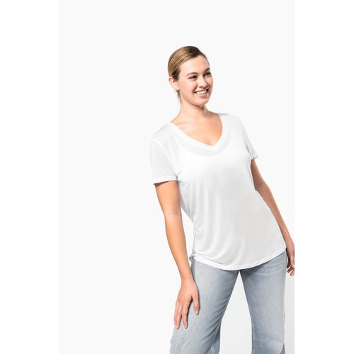 T-shirt Lyocell TENCEL™ col V manches courtes femme - 3