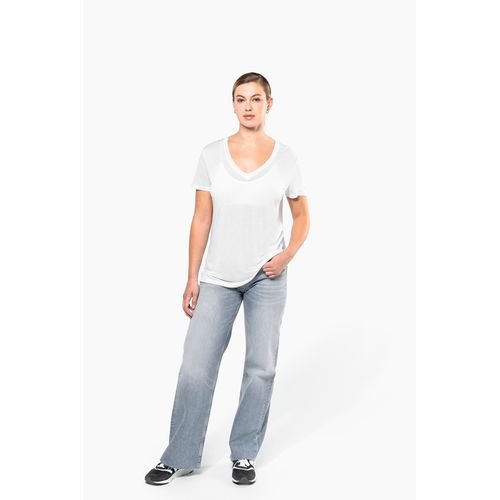 T-shirt Lyocell TENCEL™ col V manches courtes femme - 4