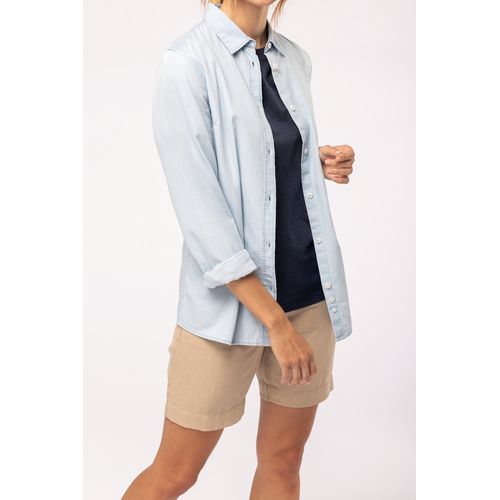 Chemise écoresponsable délavée en coton twill femme thumbnail 4
