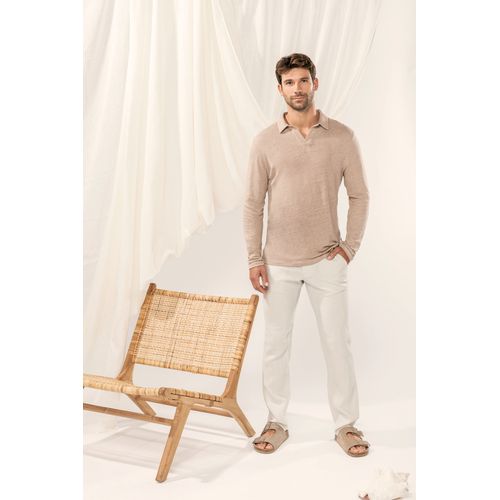 Polo manches longues en lin homme thumbnail 5