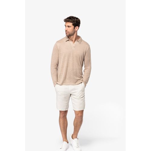 Polo manches longues en lin homme thumbnail 4