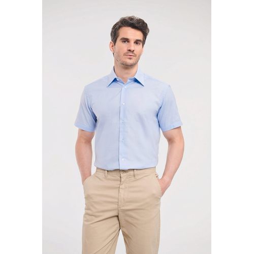 CAMISA ENTALLADA DE HOMBRE DE TEJIDO OXFORD MANGA CORTA