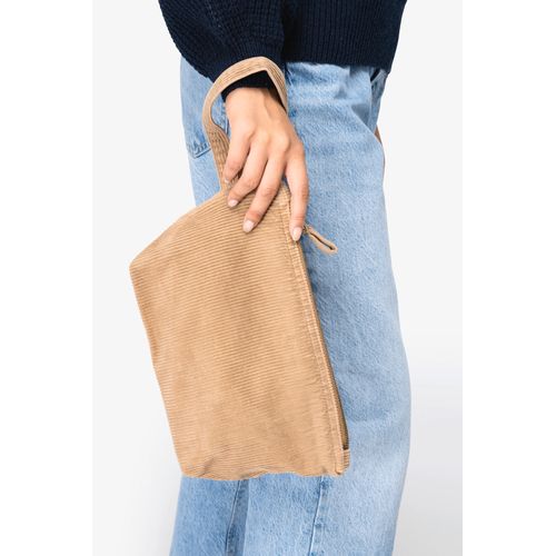 Pochette écoresponsable délavée en velours côtelé - 1