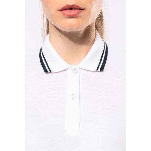 Polo femme manches courtes à liserés contrastés - 10