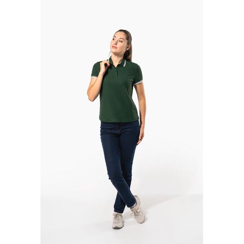 Polo femme manches courtes à liserés contrastés - 22