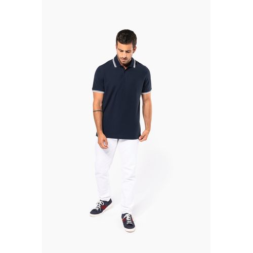 Polo homme manches courtes à liserés contrastés - 4