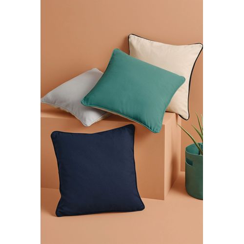 FUNDA DE COJÍN CON BORDE RIBETEADO<BR/>