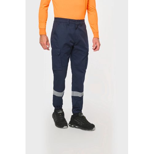 Pantalon cargo unisexe avec bas élastiqué et bande réfléchissante - 1