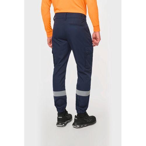 Pantalon cargo unisexe avec bas élastiqué et bande réfléchissante - 2