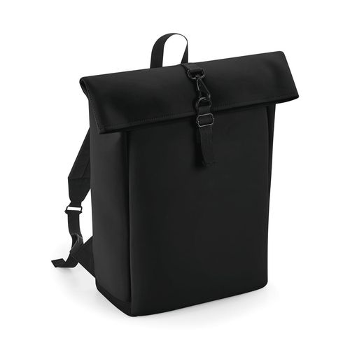 Sac à dos avec rabat roll-top en polyuréthane mat - 1