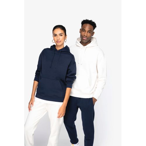 SUDADERA ECORRESPONSABLE CON CAPUCHA Y HOMBROS CAÍDOS FELPA PERCHADA UNISEX